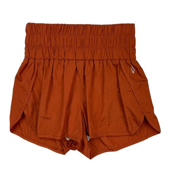 Free People FP Movement The Way Home Shorts M Orange High Rise Built In Brief - Picture 1 of 13